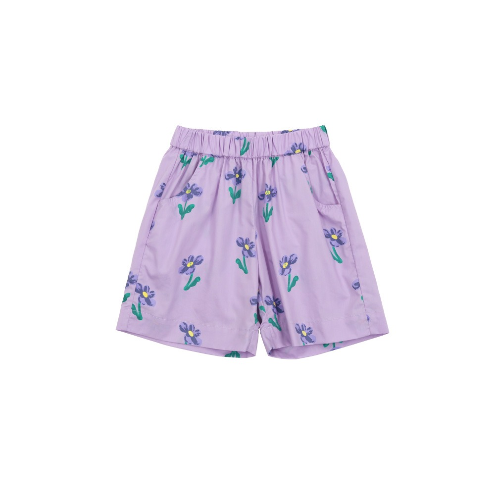 Purple flower shorts