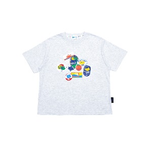 [여유수량 ~6/12 1시까지 15% 할인율 적용] BEJ Summer sticker t-shirt (MELANGE)