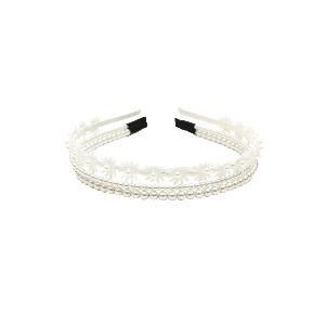 [바로배송] Pearl petal headband SET (WHITE)