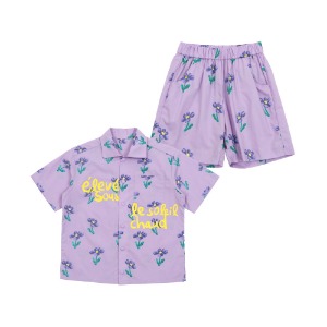 Purple flower shirt SET
