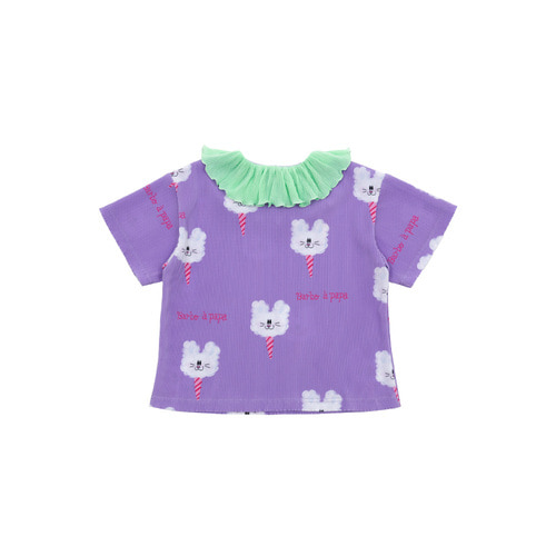 [바로배송] Rabbit cotton candy pleats top