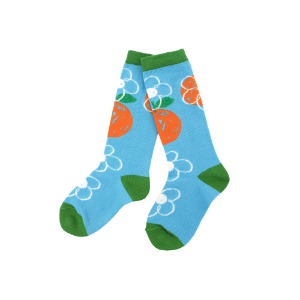 [바로배송] Orange flower knee socks