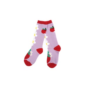 [바로배송] Apple flower knee knee socks